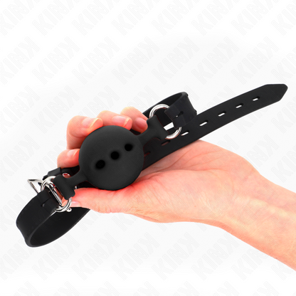 KINK - CELÝ SILIKONOVÝ RUBÍK 55 x 2 CM S 5 CM KOULEMI VELIKOST L ČERNÝ NASTAVITELNÝ 35-51 CM