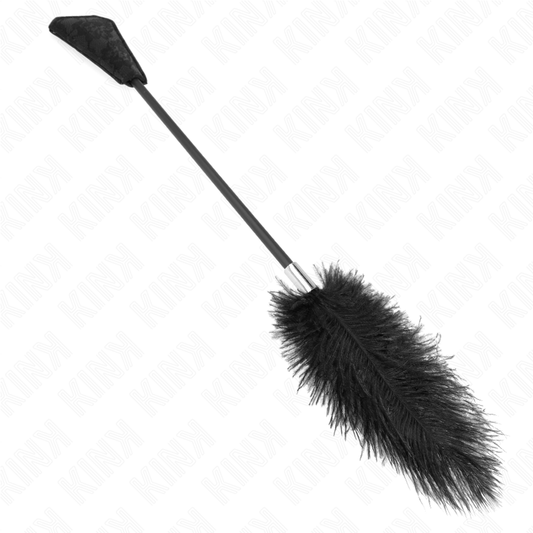 KINK - PŠTROSÍ PEŘÍ NA LEMCHÁNÍ S KRAJKOVOU PALETOU 56 CM