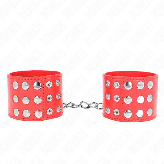 KINK - PÁSKY NA ZÁPĚSTÍ S PÁSKEM, ČERVENÉ, NASTAVITELNÉ 19-24 CM X 5,5 CM