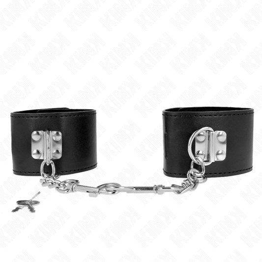 KINK - PÁSTY NA ZÁPĚSTÍ S UZAvíráním na visací zámek, ČERNÉ, NASTAVITELNÉ 16-23 CM X 5,5 CM
