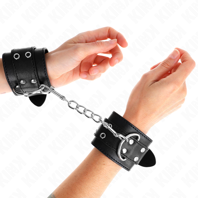KINK - DVOJITÉ PŘEZKOVÉ ZÁPĚSTNÍ PÁSY, ČERNÉ, NASTAVITELNÉ 19-26 CM