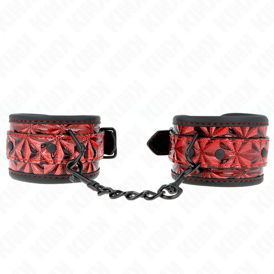 KINK - PÁSTY NA ZÁPĚSTÍ S DIAMANTOVÝM VZOREM, TMAVĚ ČERVENÉ, NASTAVITELNÉ 17-26 CM X 5,5 CM