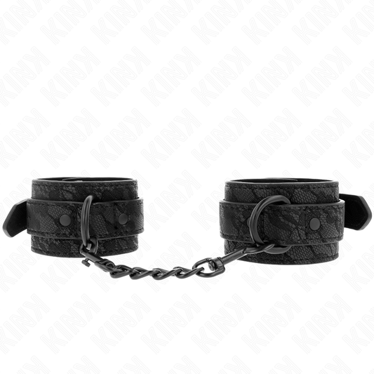 KINK - NASTAVITELNÉ ZÁPĚSTNÍ MANŽETY S TMAVOU KRAJKOU, ČERNÉ 19-26 CM