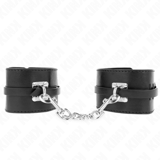 KINK - DELUXE ZÁPĚSTNÍ PÁSY S UZAMYKÁNÍM, ČERNÉ, NASTAVITELNÉ 14,5-21 CM X 6 CM