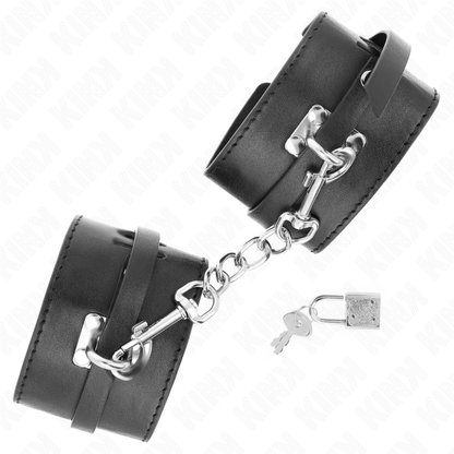 KINK - DELUXE ZÁPĚSTNÍ PÁSY S UZAMYKÁNÍM, ČERNÉ, NASTAVITELNÉ 14,5-21 CM X 6 CM