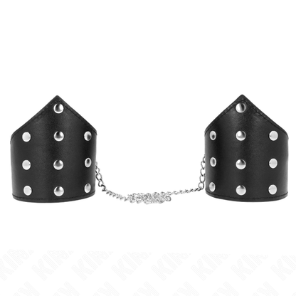 KINK - NÁRAMKY S ČERNÝM HROTEM A ŘETÍZKEM, NASTAVITELNÉ 17-23 CM X 8,5 CM