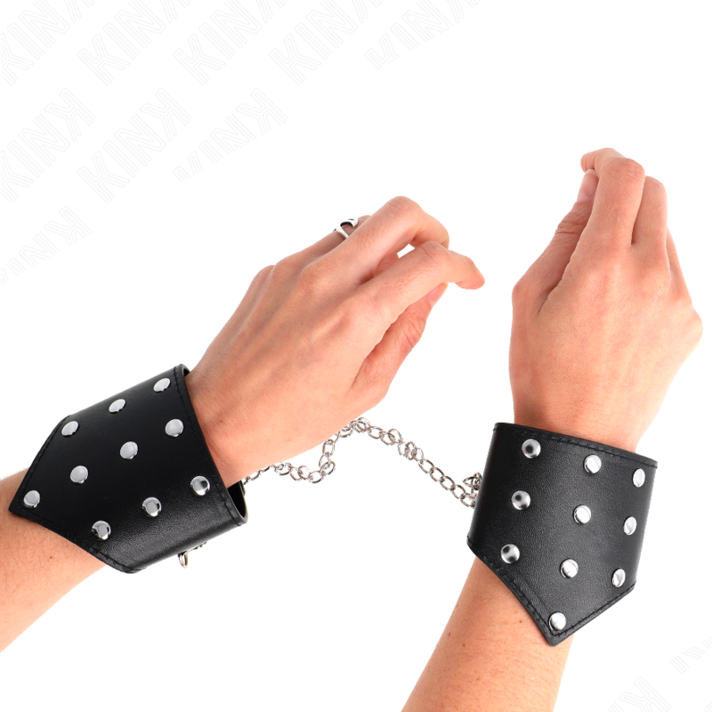 KINK - NÁRAMKY S ČERNÝM HROTEM A ŘETÍZKEM, NASTAVITELNÉ 17-23 CM X 8,5 CM
