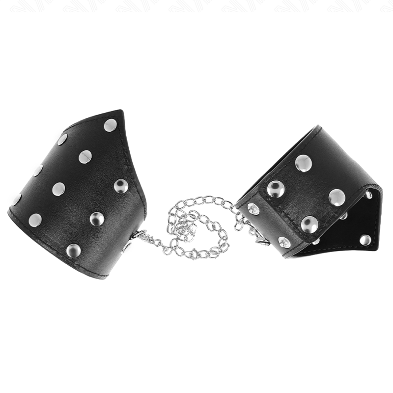 KINK - NÁRAMKY S ČERNÝM HROTEM A ŘETÍZKEM, NASTAVITELNÉ 17-23 CM X 8,5 CM