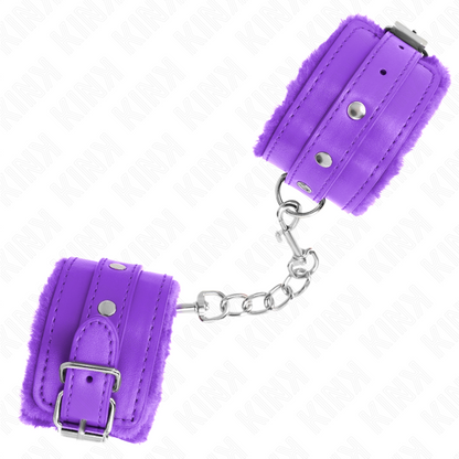 KINK - PRÉMIOVÉ ZÁPĚSTNÍ PÁSY S KOŽEŠINOVOU PODŠÍVKOU, FIALOVÉ S NASTAVITELNÝM FIALOVÝM PÁSKEM, 17-29 CM X 6 CM