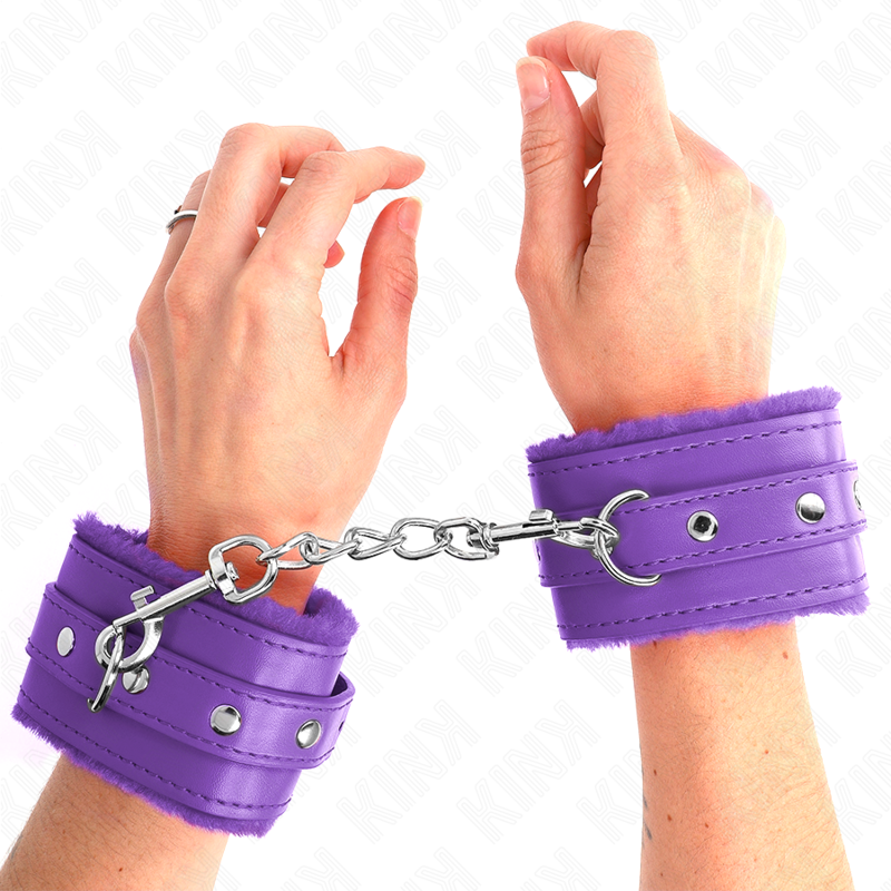 KINK - PRÉMIOVÉ ZÁPĚSTNÍ PÁSY S KOŽEŠINOVOU PODŠÍVKOU, FIALOVÉ S NASTAVITELNÝM FIALOVÝM PÁSKEM, 17-29 CM X 6 CM