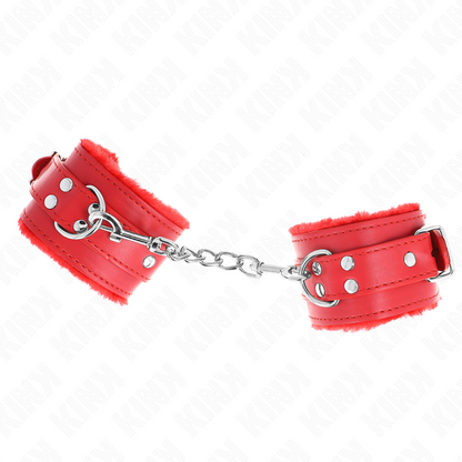 KINK - KOŽEŠINOVÉ ZÁPĚSTNÍ PÁSY ČERVENÉ S NASTAVITELNÝM ČERVENÝM PÁSKEM 17-29 CM X 6 CM