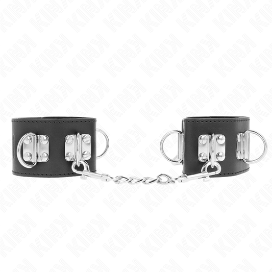 KINK - VÍCEPOLOŽNÍ ZÁPĚSTNÍ PÁSY S UZAVRĚNÍM NA ZÁMEK, ČERNÉ, NASTAVITELNÉ 16-23 CM X 5,5 CM