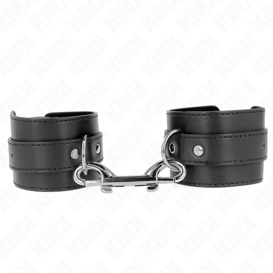 KINK - PÁSKY NA ZÁPĚSTÍ - JEDNODUCHÁ ŘADA NÝTŮ A VELKÁ PŘEZKA, ČERNÉ, NASTAVITELNÉ 17-28 CM X 5 CM