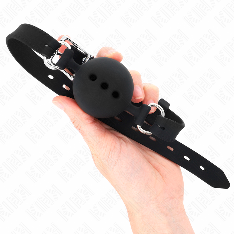KINK - CELÝ SILIKONOVÝ RUBÍK 55 x 2 CM S KOULEMI 4,5 CM VELIKOST M ČERNÝ NASTAVITELNÝ 35-51 CM