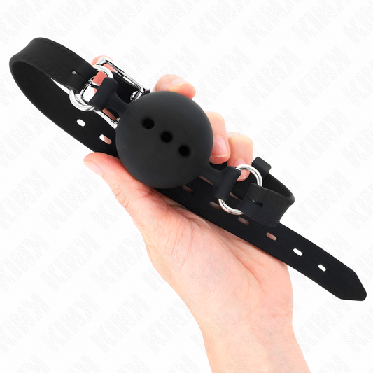 KINK - CELÝ SILIKONOVÝ RUBÍK 55 x 2 CM S KOULEMI 4,5 CM VELIKOST M ČERNÝ NASTAVITELNÝ 35-51 CM