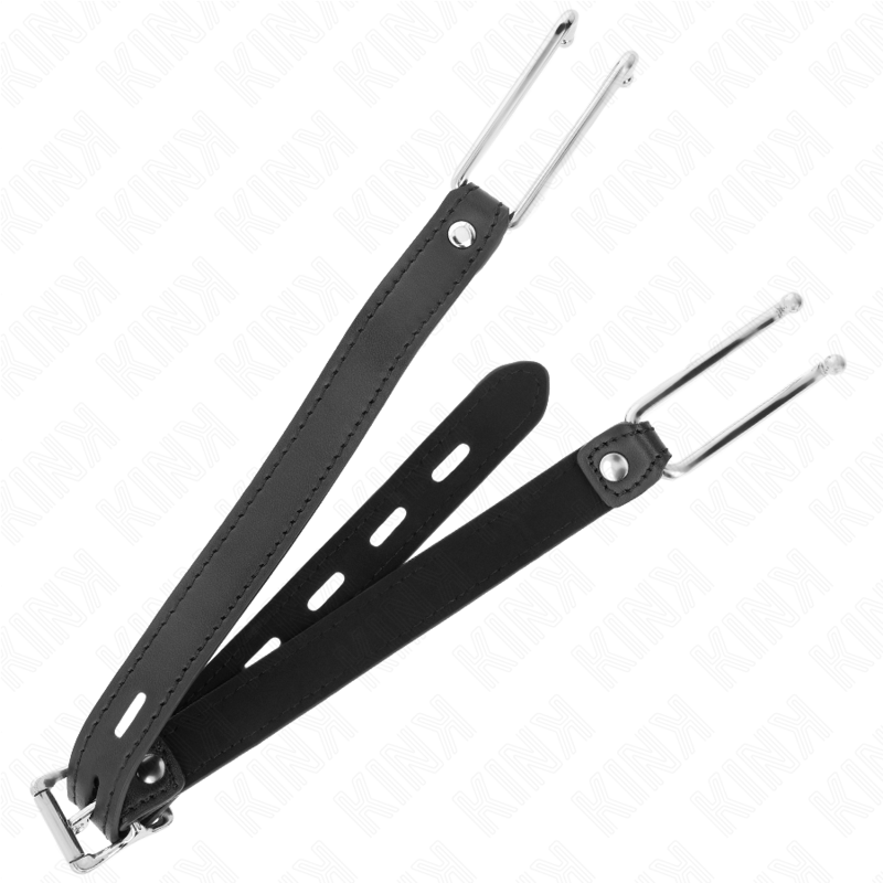 KINK - KOVOVÝ HÁČEK NA RUBÍK 11,5 CM S KOŽENKOVÝM PÁSKEM, NASTAVITELNÝ 39-58 CM X 2 CM
