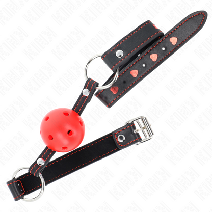 KINK - DUTÝ TVRDÝ ČERVENÝ RUBÍK S KULIČKAMI MODEL 2 65 x 2,5 CM