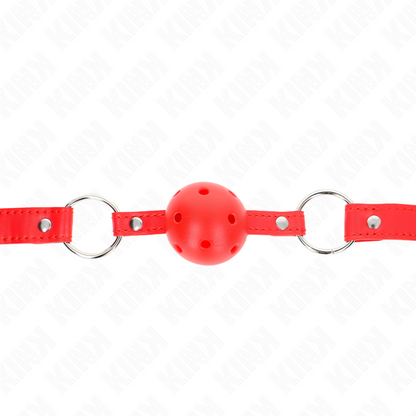 KINK - PRODYŠNÝ RUBÍK 4 CM S DVOJITÝM NÝTEM MODEL 1 ČERVENÝ 62,5 x 2,5 CM NASTAVITELNÝ 42-58 CM