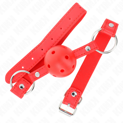 KINK - PRODYŠNÝ RUBÍK 4 CM S DVOJITÝM NÝTEM MODEL 1 ČERVENÝ 62,5 x 2,5 CM NASTAVITELNÝ 42-58 CM