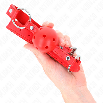 KINK - PRODYŠNÝ RUBÍK 4 CM S DVOJITÝM NÝTEM MODEL 1 ČERVENÝ 62,5 x 2,5 CM NASTAVITELNÝ 42-58 CM