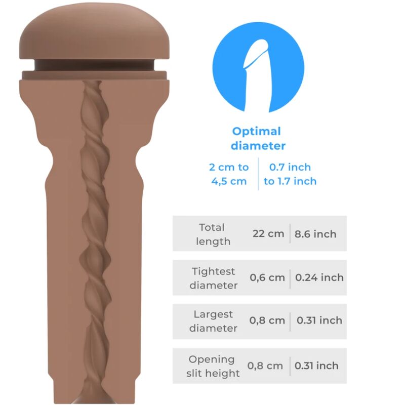 KIIROO - FEEL STROKER EXTRA TIGHT BUTT STŘEDNĚ HNĚDÝ