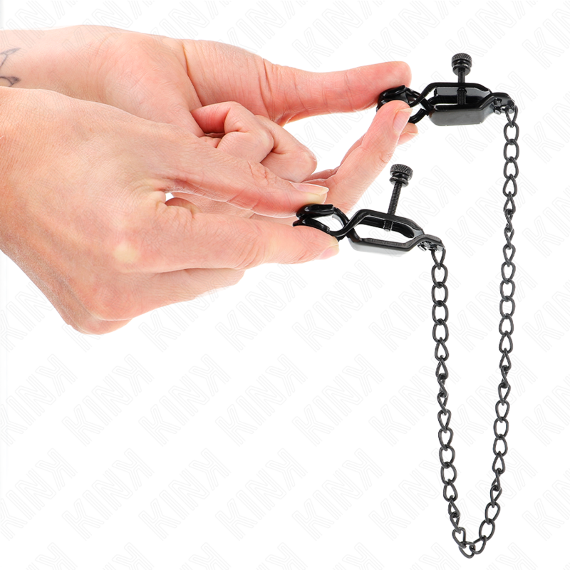 KINK - PLOCHÉ ŘETÍZKOVÉ SVORKY NA BRADAVKY ČERNÉ 30 CM