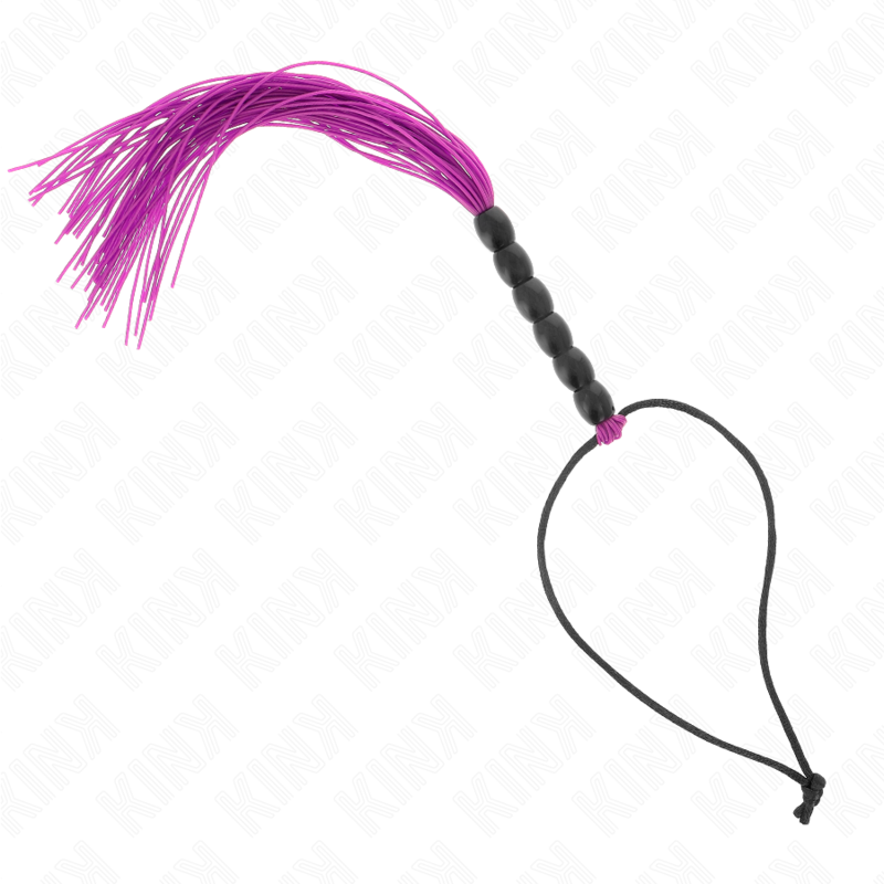 KINK - MINI SILIKONOVÝ BIČ S 6 FIALOVÝMI KORÁLKY 26 CM