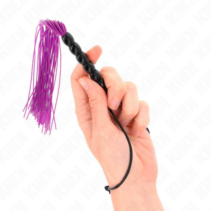 KINK - MINI SILIKONOVÝ BIČ S 6 FIALOVÝMI KORÁLKY 26 CM