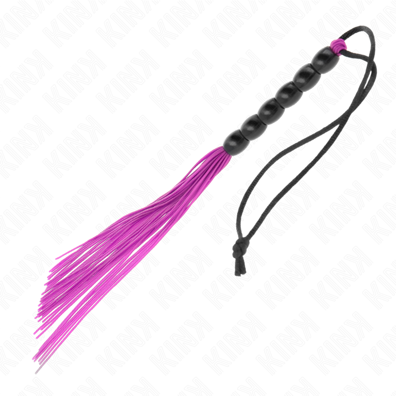 KINK - MINI SILIKONOVÝ BIČ S 6 FIALOVÝMI KORÁLKY 26 CM
