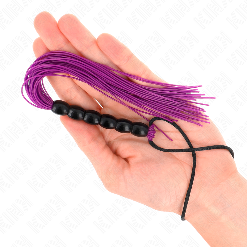KINK - MINI SILIKONOVÝ BIČ S 6 FIALOVÝMI KORÁLKY 26 CM