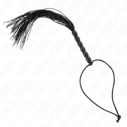 KINK - MINI SILIKONOVÝ BIČ S 6 ČERNÝMI KORÁLKY 26 CM