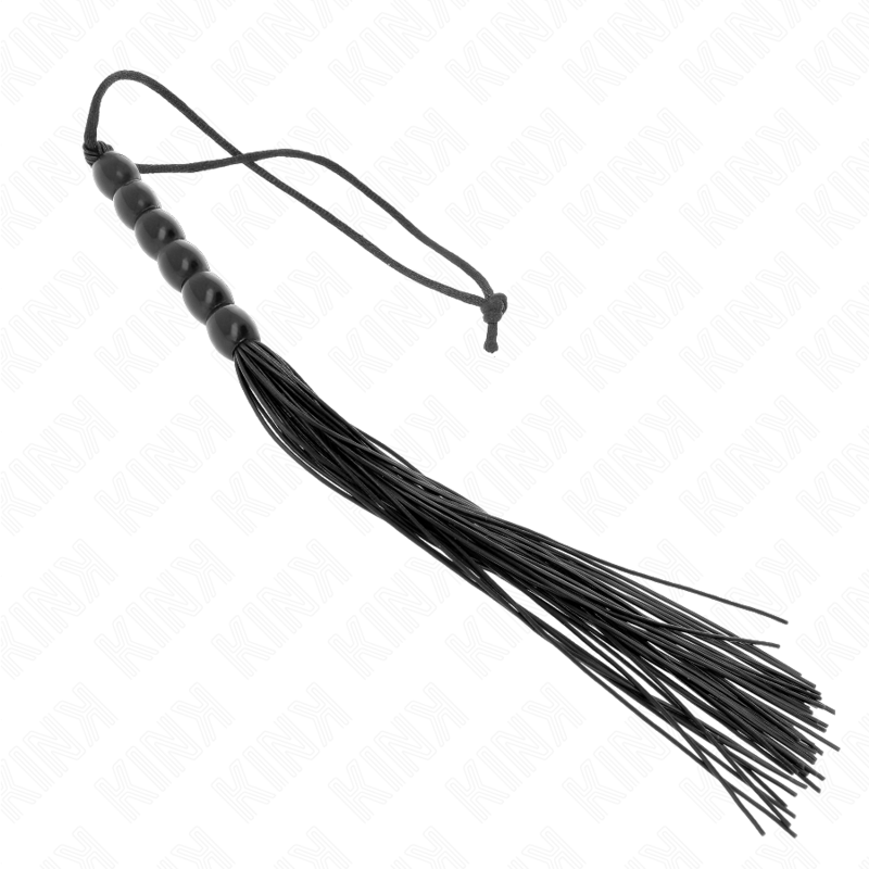 KINK - MINI SILIKONOVÝ BIČ S 6 ČERNÝMI KORÁLKY 26 CM
