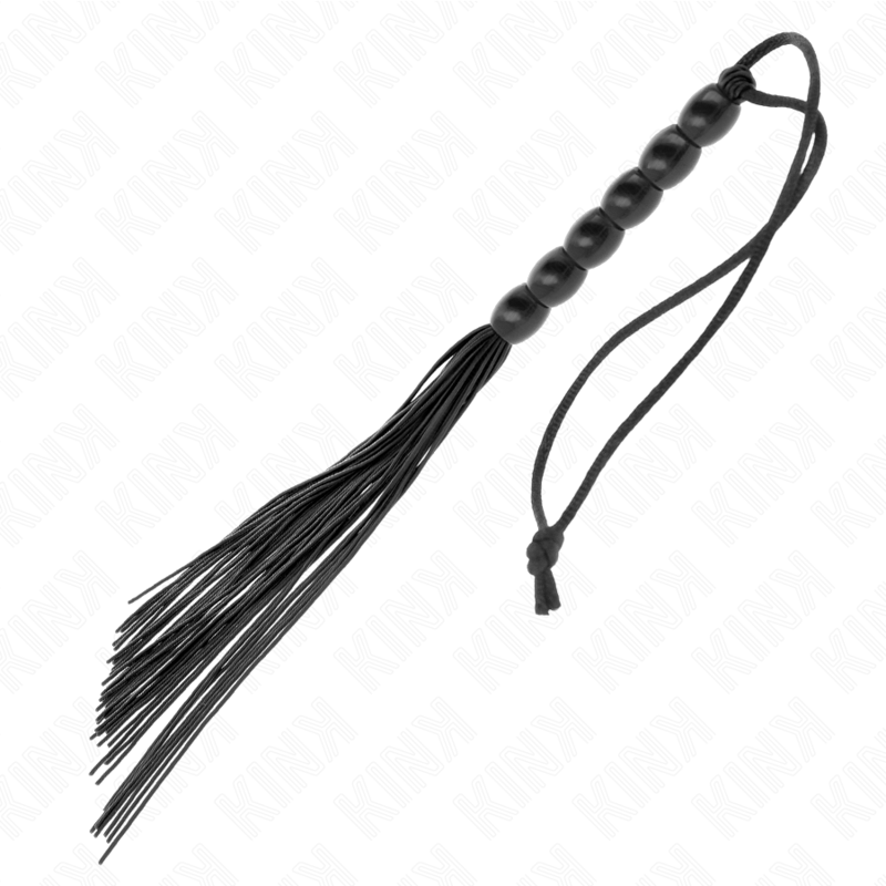KINK - MINI SILIKONOVÝ BIČ S 6 ČERNÝMI KORÁLKY 26 CM
