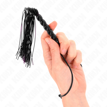 KINK - MINI SILIKONOVÝ BIČ S 6 ČERNÝMI KORÁLKY 26 CM