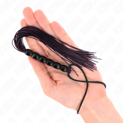 KINK - MINI SILIKONOVÝ BIČ S 6 ČERNÝMI KORÁLKY 26 CM