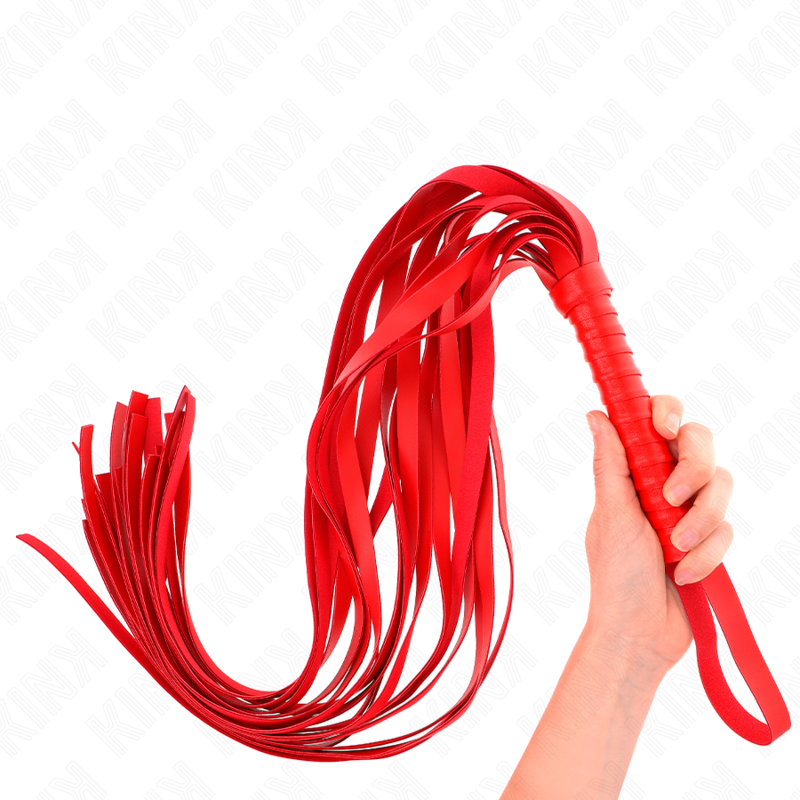 KINK - ČERVENÝ BIČ S KRÁTKOU RUKOJEŤÍ A DLOUHÝM OCASEM 70 CM