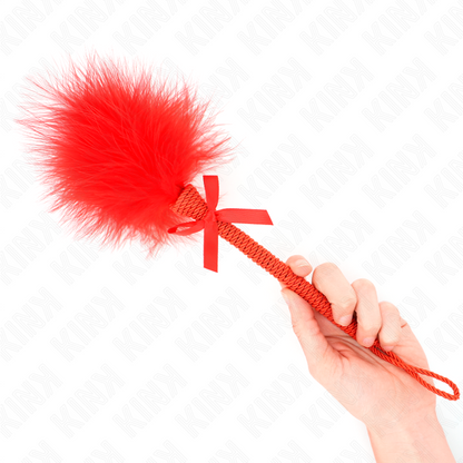 KINK - NYLONOVÁ LANOVÁ HŮLKA S LEMCHTAVÝM PÍRKEM A ČERVENOU MASTLI 25 CM