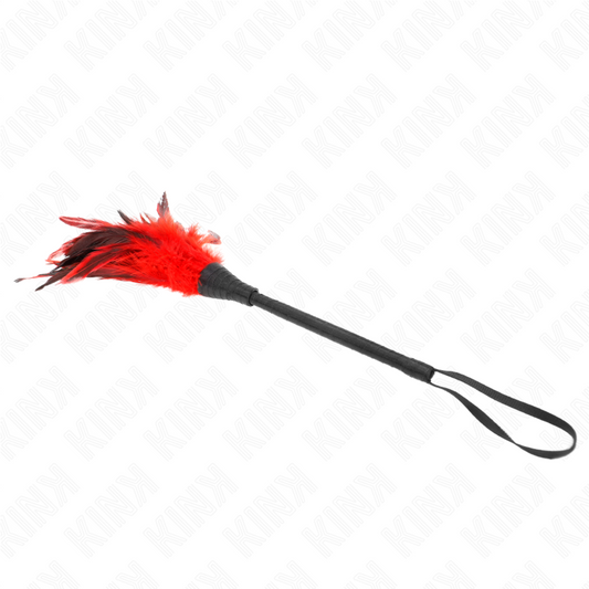 KINK - RED MAIDS LECHTAVÉ KUŘECÍ PEŘÍ VE TVARU ROHU 36 CM