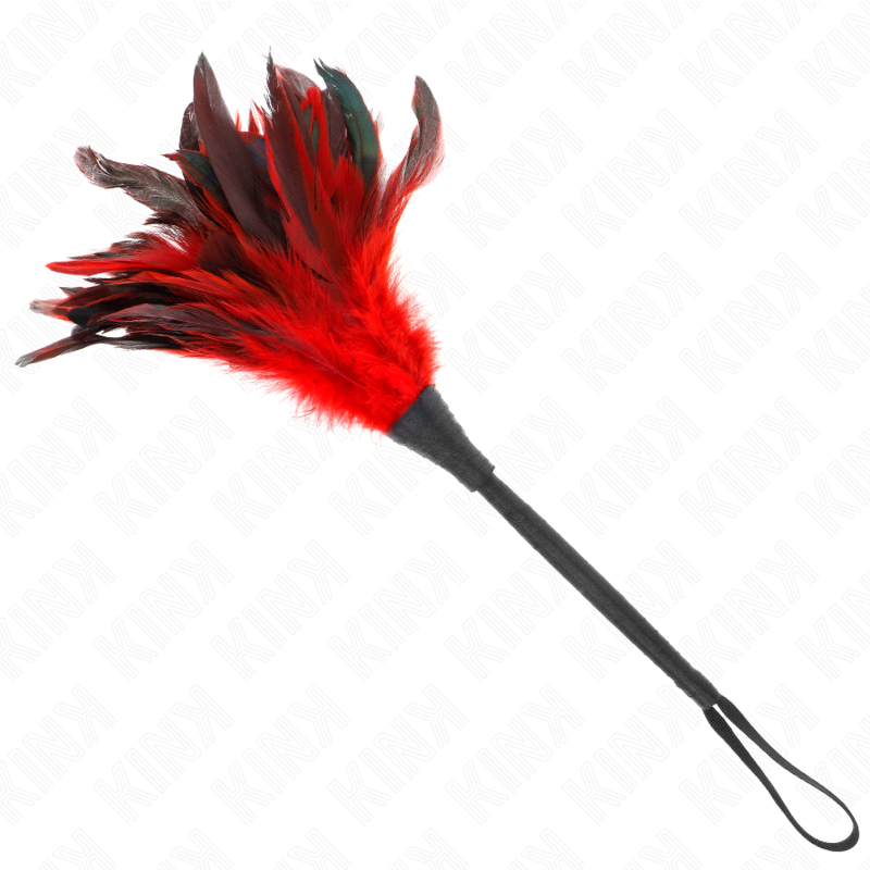 KINK - RED MAIDS LECHTAVÉ KUŘECÍ PEŘÍ VE TVARU ROHU 36 CM