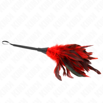 KINK - RED MAIDS LECHTAVÉ KUŘECÍ PEŘÍ VE TVARU ROHU 36 CM