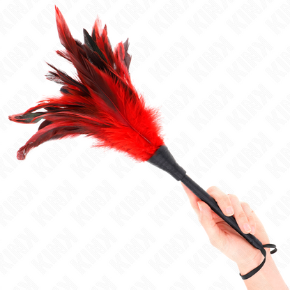 KINK - RED MAIDS LECHTAVÉ KUŘECÍ PEŘÍ VE TVARU ROHU 36 CM