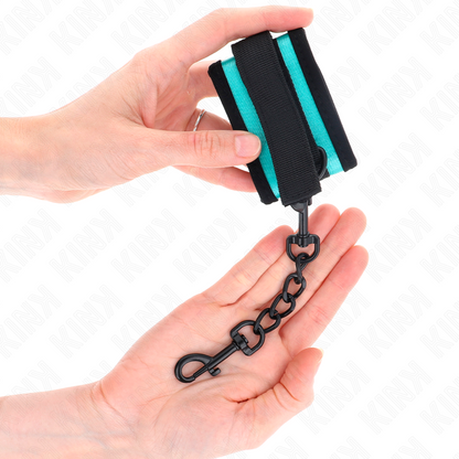 KINK - NYLONOVÉ ZÁPĚSTNÍ POVLAKY SE ZIPEM NA SUCHÝ ZIP, ČERNOMODRO, NASTAVITELNÉ 18-32 CM X 5 CM
