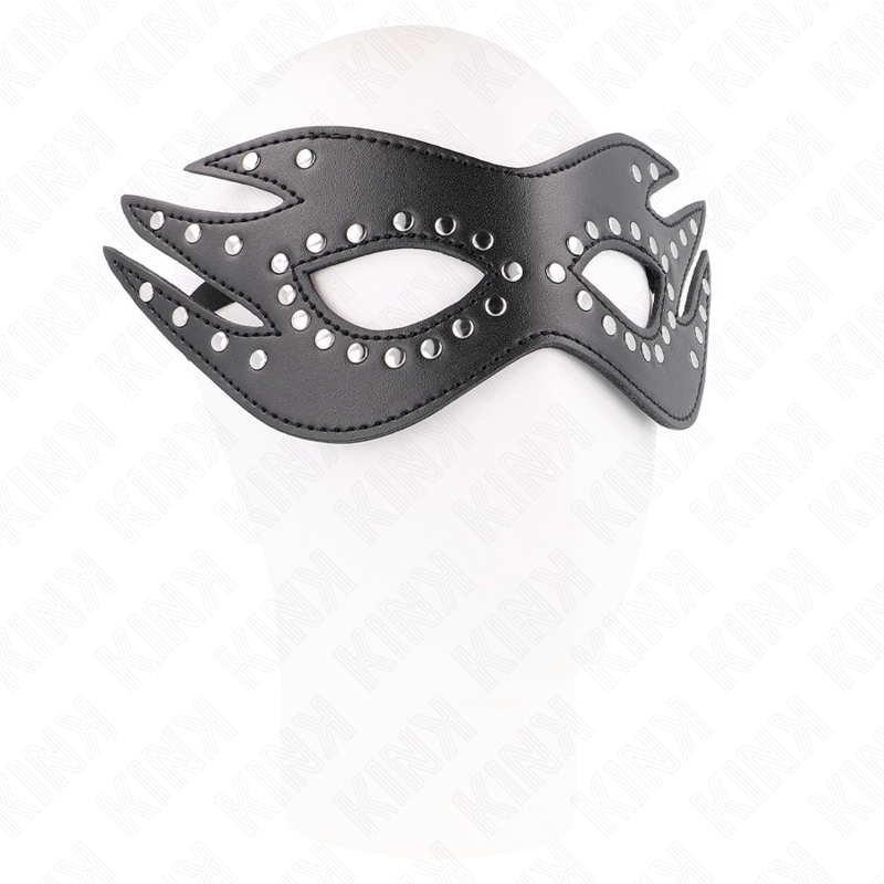 KINK - KOŽENKOVÁ MASKA S NÝTY MODEL 3 26 x 9,5 CM