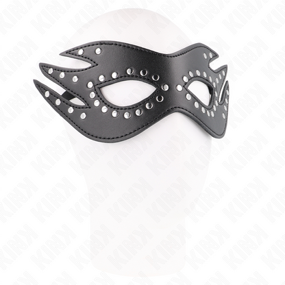 KINK - KOŽENKOVÁ MASKA S NÝTY MODEL 3 26 x 9,5 CM