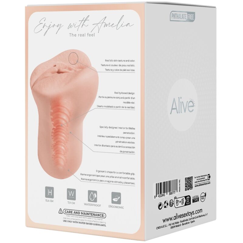 ŽIVÝ - AMELIA MUŽSKÝ MASTURBATOR VAGINÁLNÍ SUPER REALISTICKÝ FLESH