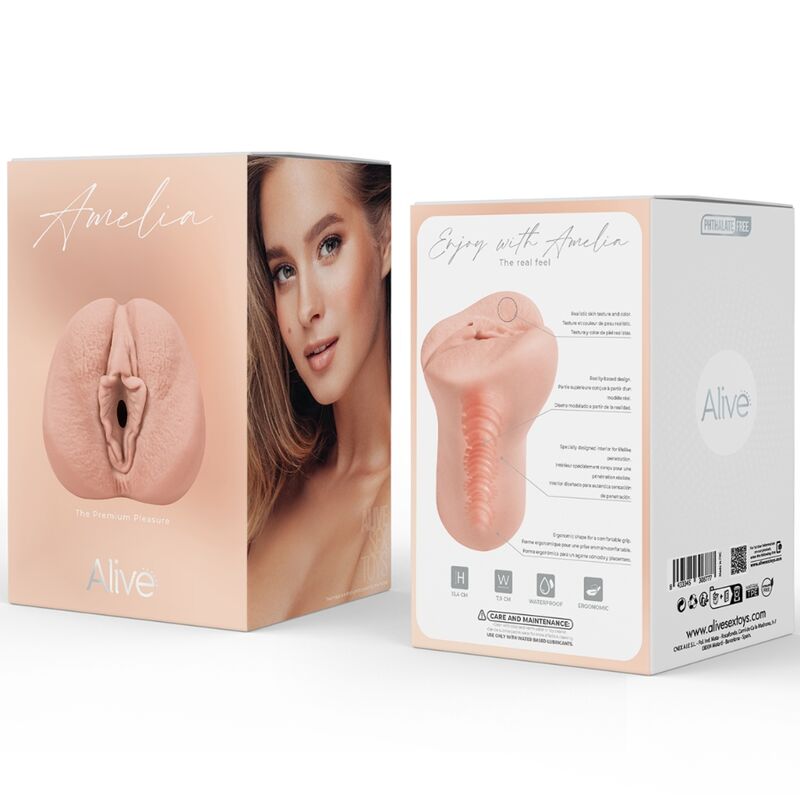 ŽIVÝ - AMELIA MUŽSKÝ MASTURBATOR VAGINÁLNÍ SUPER REALISTICKÝ FLESH