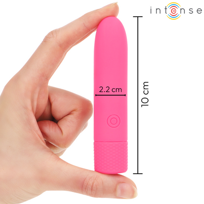 INTENSE - SYMONE USB DOBÍJECÍ VIBRACE BULLET 8 VIBRACÍ RŮŽOVÁ 10 X 2,2 CM
