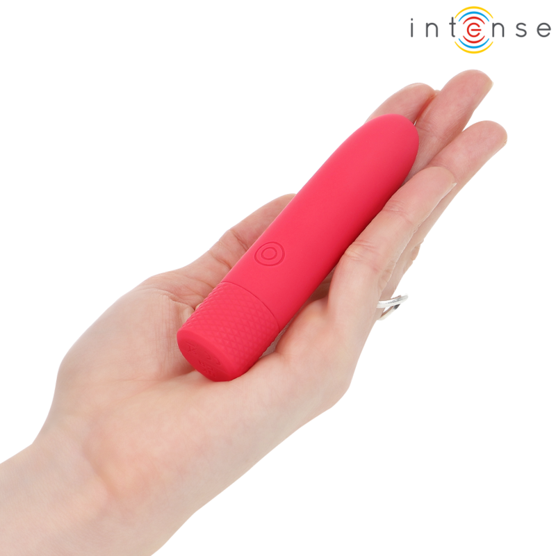 INTENSE - SYMONE USB DOBÍJECÍ VIBRACE BULLET 8 VIBRACÍ ČERVENÁ 10 X 2,2 CM