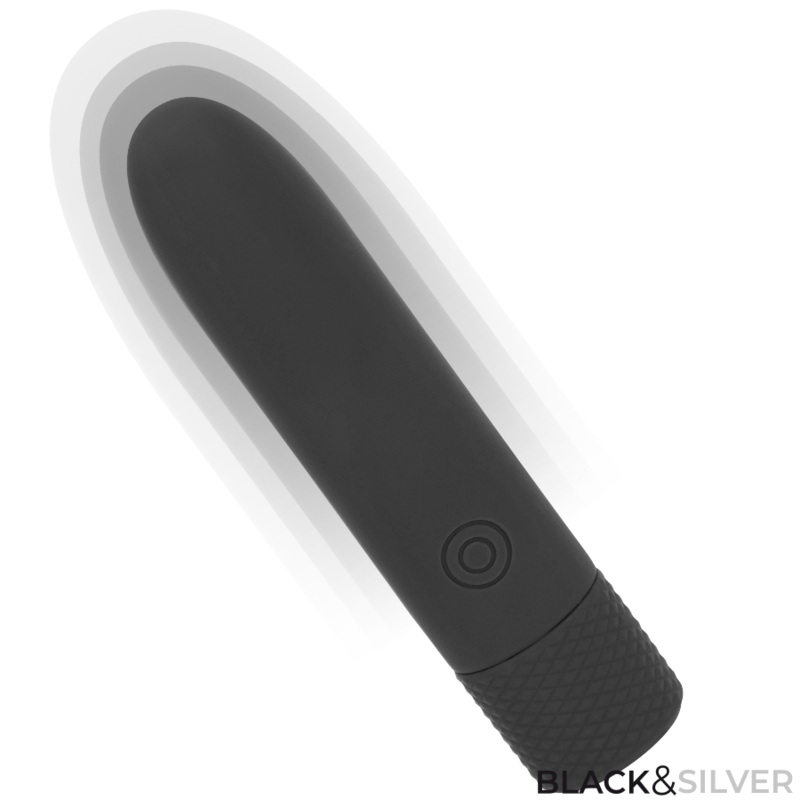 ČERNÁ A STŘÍBRNÁ - GERI USB DOBÍJECÍ VIBRACE BULLET 8 VIBRACÍ ČERNÁ 10 X 2,2 CM