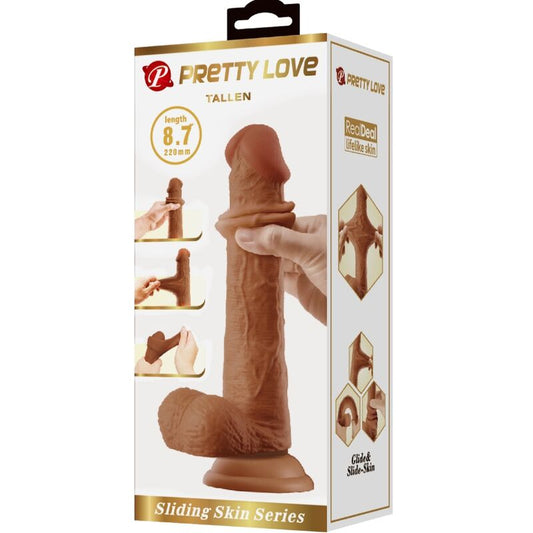 PRETTY LOVE - VYSOKÉ REALISTICKÉ DILDO 22 CM HNĚDÉ